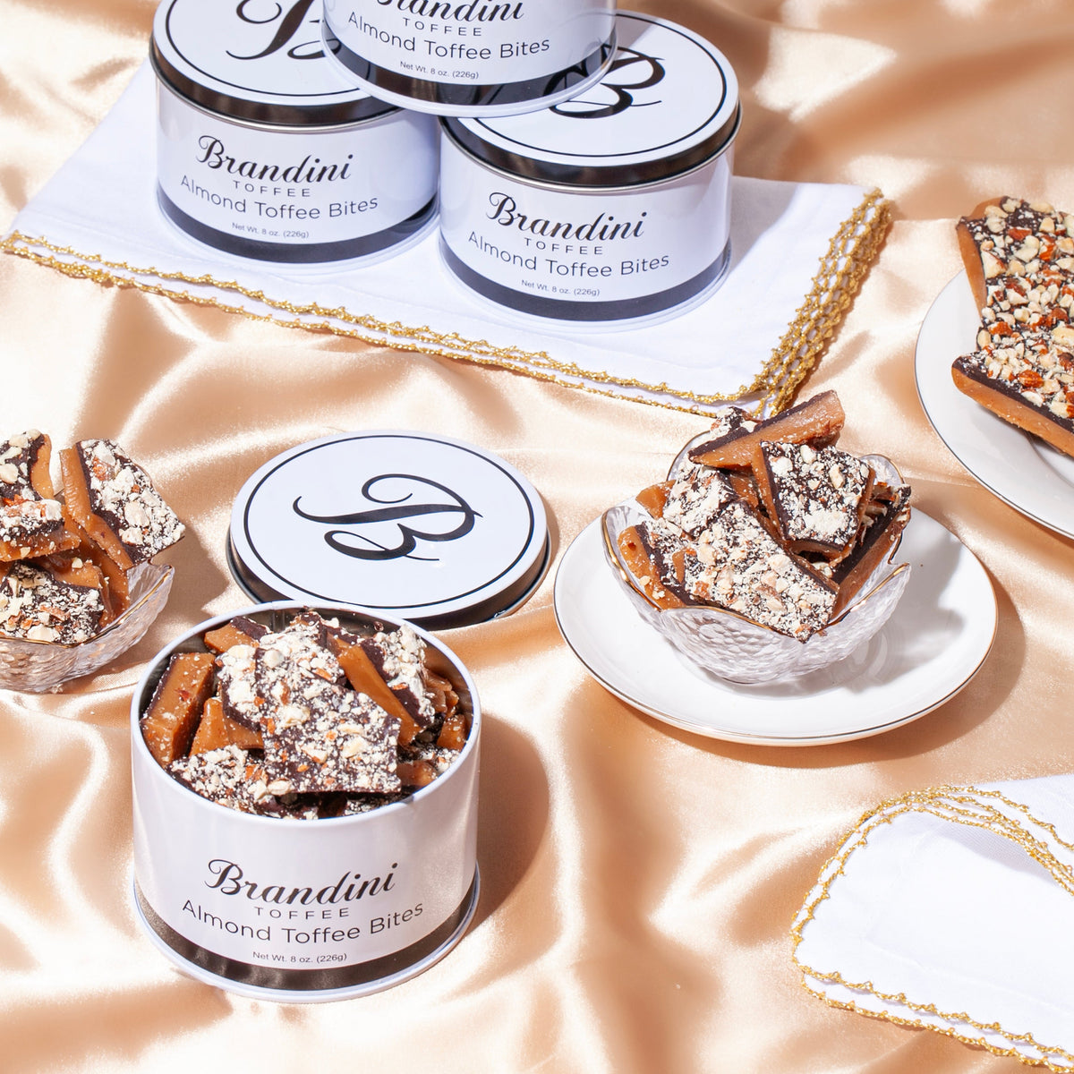 1/2 LB Tin Almond Toffee Bites